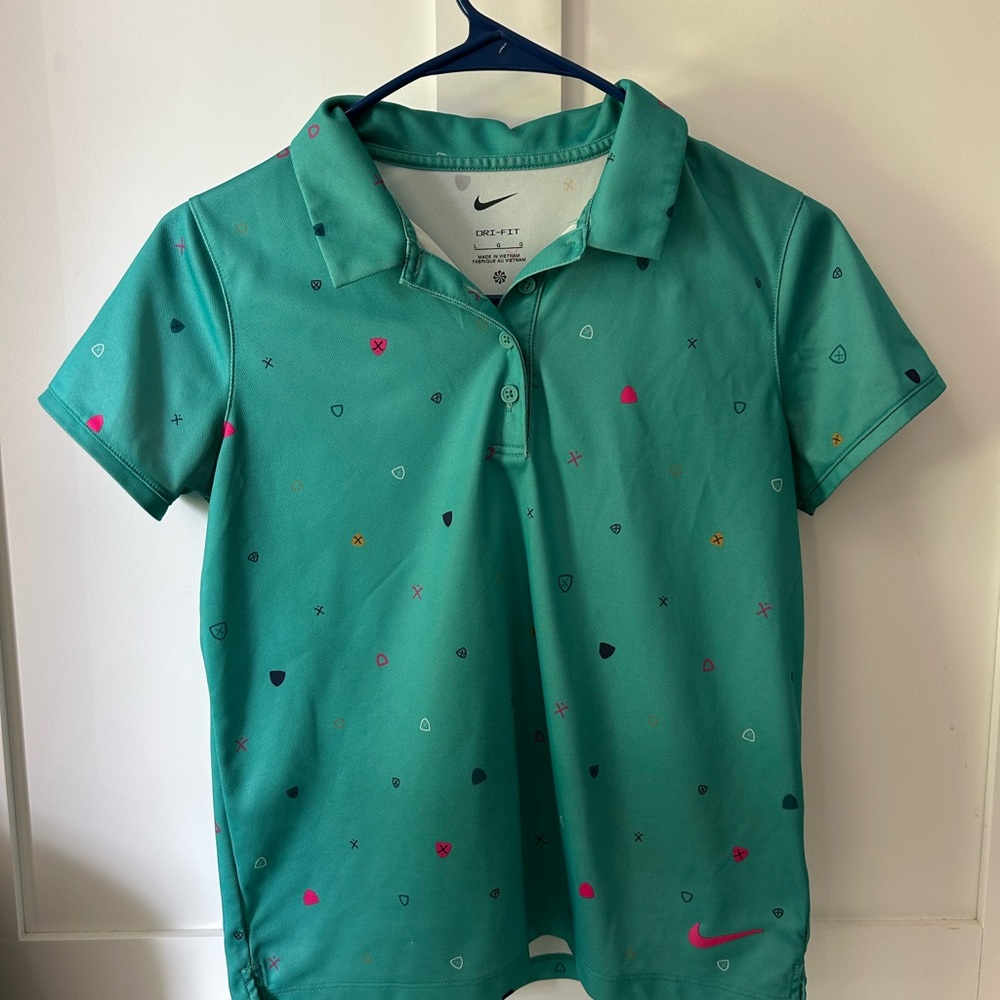 Nike Kids' Girls’ Aqua Dri-Fit Polo with Colorful Accents